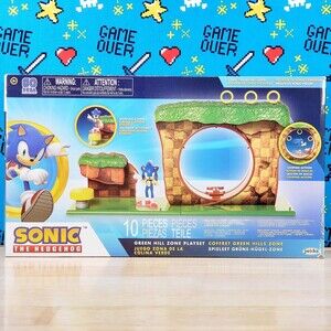 Sonic The Hedgehog GREEN HILL ZONE 10 Piece GO SEGA 2020 Playset Jakks Pacific